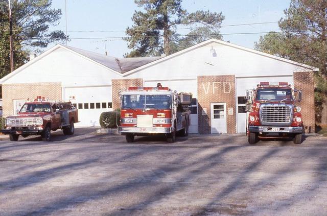 Circle V Fire Department Station 1 - early 90's with Brush Truck 217, Tanker 216 and Engine 214.