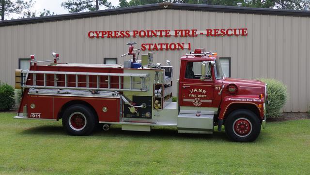 Engine 212 is a 1985 Ford F-8000 manufactured by Pierce.  E-212 has a 1000 gpm pump and 750 gallons of water.  E-212 was retrofitted with a Class A Compressed Air Foam System.  E-212 was retired & replaced in 2014.