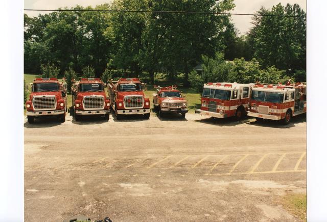 Mid-1990's - Tanker 215-2, Engine 214, Engine 212, Brush 217, Engine 213 and Tanker 216.